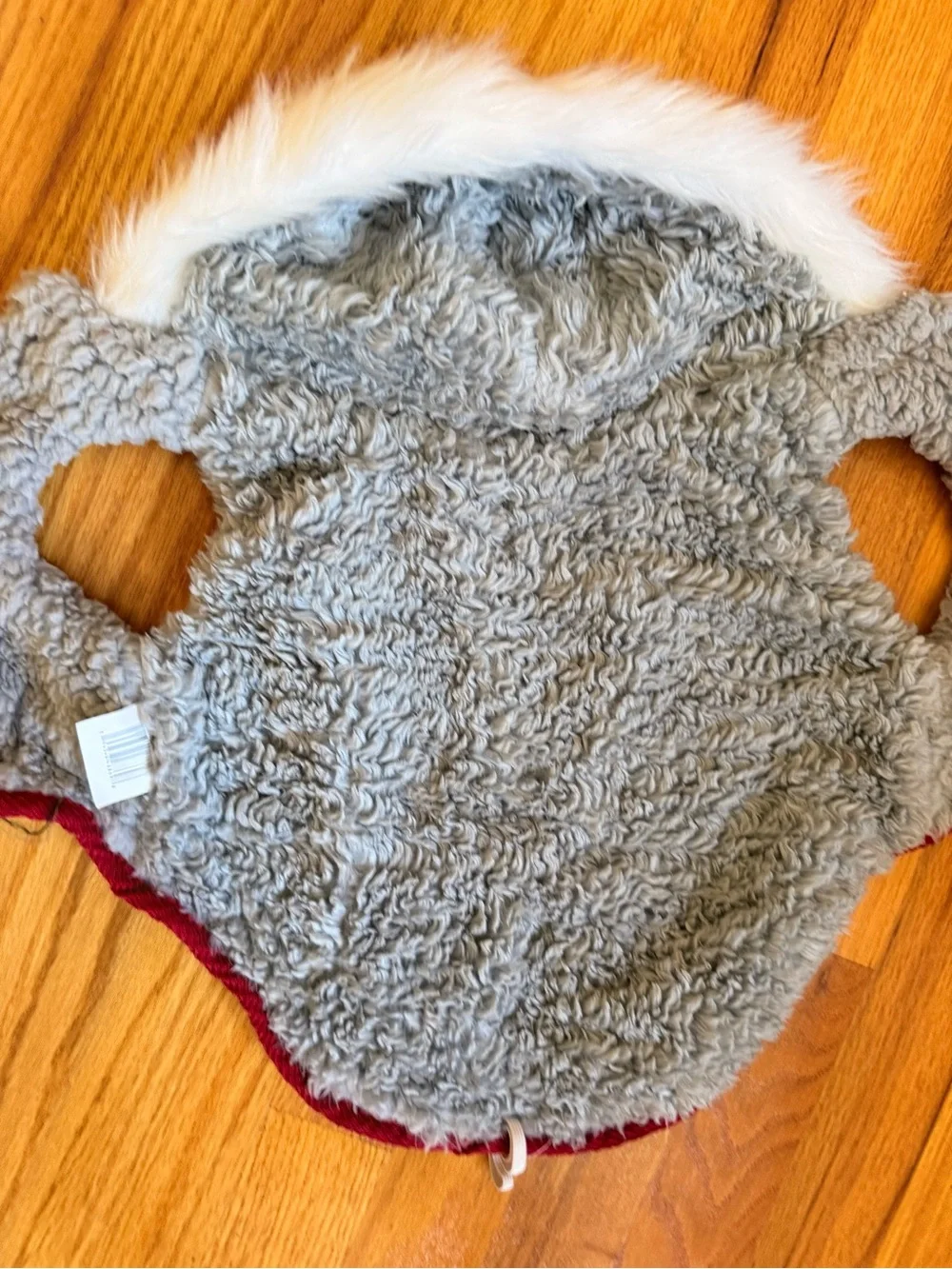 Vibrant Life Dog Sweater / Coat – Gray, Red & White – Size Small